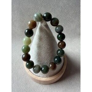 Natural Jade Multi-Color  Bracelet 多宝 Earthy Forest Green Celadon Honey Brown